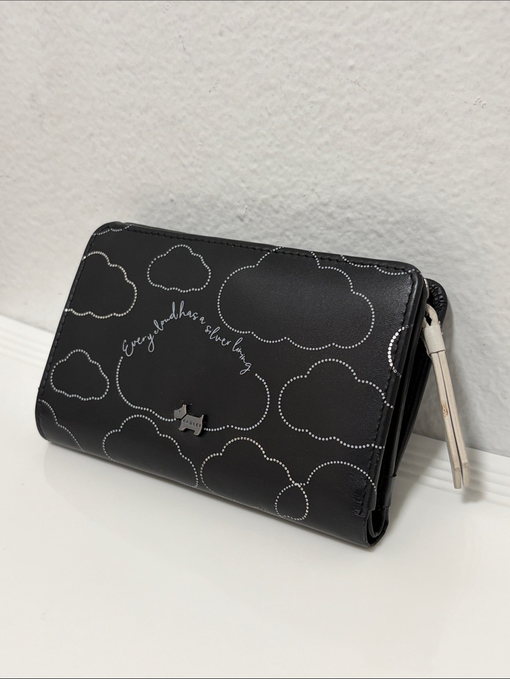 Radley London “Silver Lining” Black Snap Wallet - Great Condition
